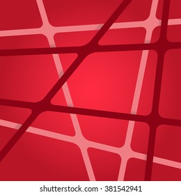Abstract bright light pink and burgundy colors stripes cross on dark red backdrop. Vivid layout 3d effect pattern thick lines Simple modern template with grid tapes elements on different levels layers
