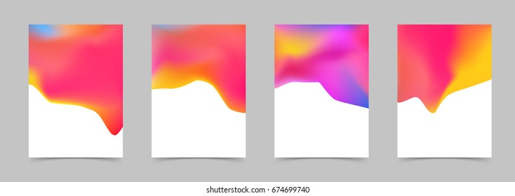 Abstract bright liquid colorful poster design templates. Vector illustration