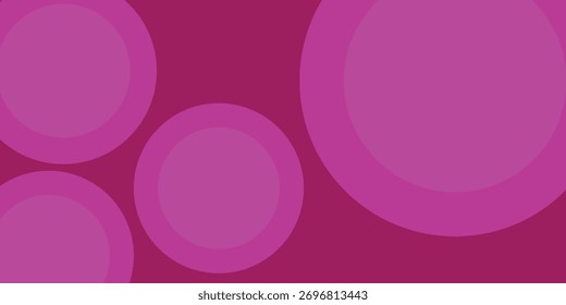 Abstract Bright Magenta Concentric Circles Pop Art Background Vector illustration.