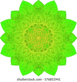 Abstract bright mandala. Vintage decorative element. Round pattern. Vector illustration.