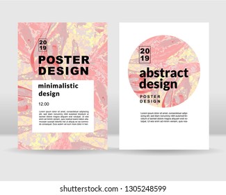 Abstract bright marble like poster design tempates. They can be used in print and web design as a backgrounds and covers