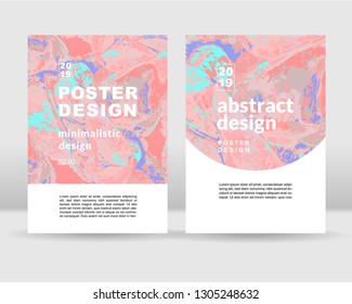 Abstract bright marble like poster design tempates. They can be used in print and web design as a backgrounds and covers
