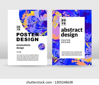 Abstract bright marble like poster design tempates. They can be used in print and web design as a backgrounds and covers