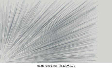 Abstract bright minimalist background featuring a dynamic radial burst of sharp textured lines originating from the bottom corner for modern creative presentation layouts