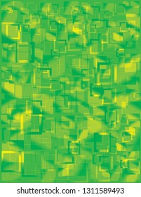 Abstract  bright modern background design. Colorful geometric illustration. Composition of green and yellow squares and lines for design project. Vector illustration EPS10 editable. 