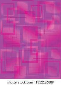 Abstract  bright modern background design. Multicolor geometric illustration. Composition of pink and purple squares and lines for design project. Vector illustration EPS10 editable. 