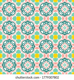 Resumen de un patrón moderno geométrico sin costuras brillante. Marco Art Decó. Popular fondo infinito de azulejos. Ilustración vectorial. 