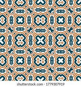 Abstract bright modern geometric seamless pattern. Art deco geo background. Popular tile infinity backdrop. Vector illustration. 