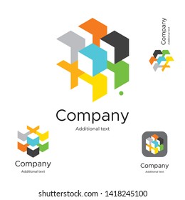 Abstract Bright Modern Logo Identity Beautiful Brand Symbol and Commercial App Icon Business Concept Set Template