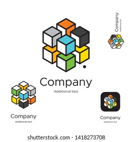 Abstract Bright Modern Logo Identity Beautiful Brand Symbol and Commercial App Icon Business Concept Set Template