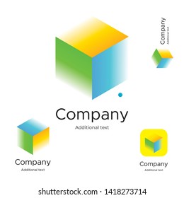 Abstract Bright Modern Logo Identity Beautiful Brand Symbol and Commercial App Icon Business Concept Set Template