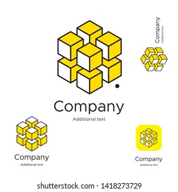 Abstract Bright Modern Logo Identity Beautiful Brand Symbol and Commercial App Icon Business Concept Set Template
