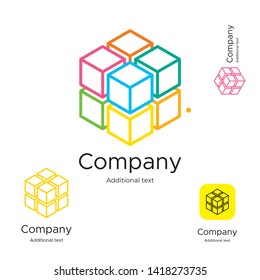 Abstract Bright Modern Logo Identity Beautiful Brand Symbol and Commercial App Icon Business Concept Set Template