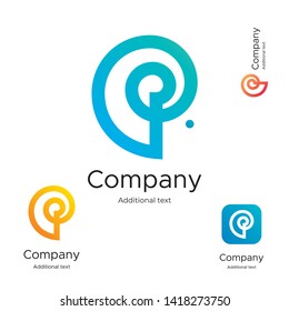 Abstract Bright Modern Logo Identity Beautiful Brand Symbol and Commercial App Icon Business Concept Set Template