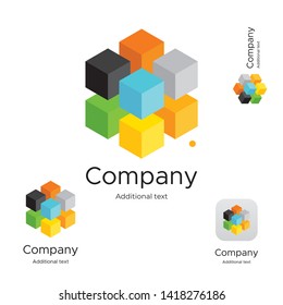 Abstract Bright Modern Logo Identity Beautiful Brand Symbol and Commercial App Icon Business Concept Set Template