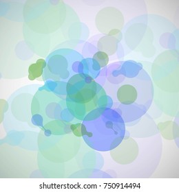 Abstract bright molecules on a light background.Vector illustration.