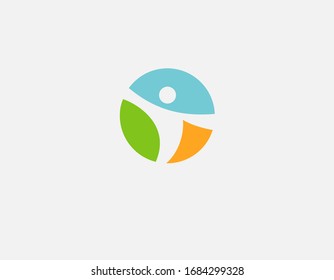 Imagen de icono del logotipo multicolor de una persona en círculo para su empresa