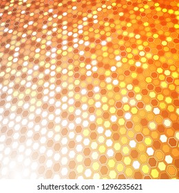 Abstract bright neon background. Technology hexagon illustration.