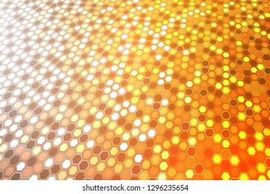 Abstract bright neon background. Technology hexagon illustration.
