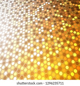 Abstract bright neon background. Technology hexagon illustration.