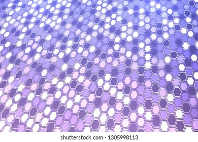 Abstract bright neon background. Technology hexagon illustration.