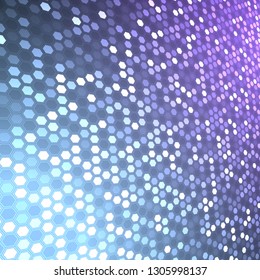 Abstract bright neon background. Technology hexagon illustration.