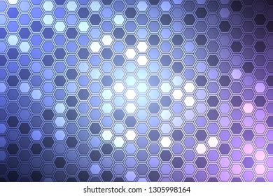 Abstract bright neon background. Technology hexagon illustration.