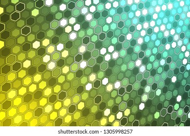 Abstract bright neon background. Technology hexagon illustration.