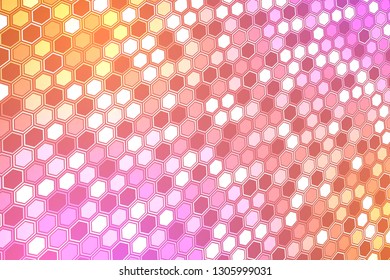 Abstract bright neon background. Technology hexagon illustration.