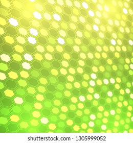 Abstract bright neon background. Technology hexagon illustration.