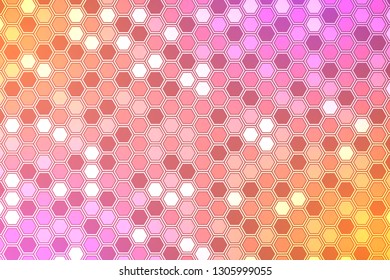 Abstract bright neon background. Technology hexagon illustration.