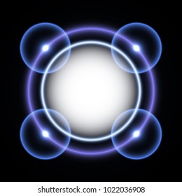 Abstract bright neon background. Vibrant rings. Neon circles background. 