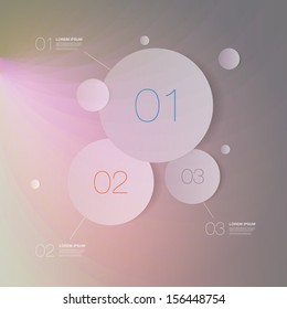 Abstract bright numbered circle infographic design with your text and colorful background  Eps 10 vector illustration can be used for workflow layout, diagram, number options, web design.