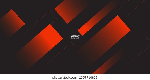 Abstract bright orange 3D background with dynamic shadow overlapping pattern on dark background. Vector Eps10
