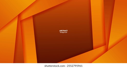 Abstract bright orange dynamic gradient background with 3d look and simple square pattern. Rounded rectangle elements. Cool and luxury design. Eps10