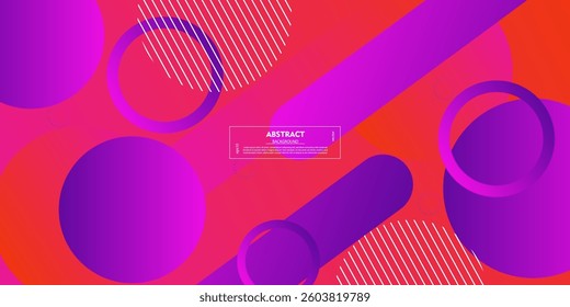 Abstract bright orange gradient illustration background with 3D look overlapping simple purple rectangle pattern. Dynamic and luxurious design. Vector eps10