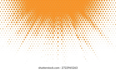 Fondo Abstractas del gradiente del punto del semitono naranja brillante con el modelo radiante del rayo del rayo del sol y la Ilustración vectorial