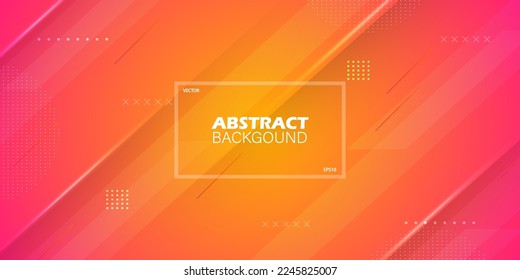abstract bright orange and pink gradient background with simple lines pattern.colorful orange design. modern with shadow 3d concept. Eps10 vector