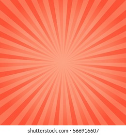 Abstract bright Orange Red rays background. Vector. EPS. 10