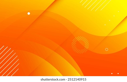 Abstract bright orange wave background. Fluid shapes composition. Eps10 vector