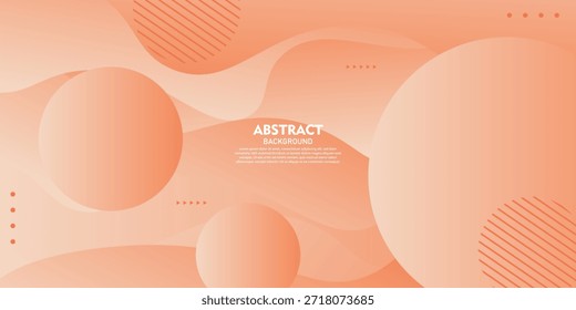 Abstrakter hellorangefarbener Wellenbanner-Hintergrund. Horizontales Hintergrunddesign mit kreisförmigen Konzeptelementen. EPS10-Vektor.