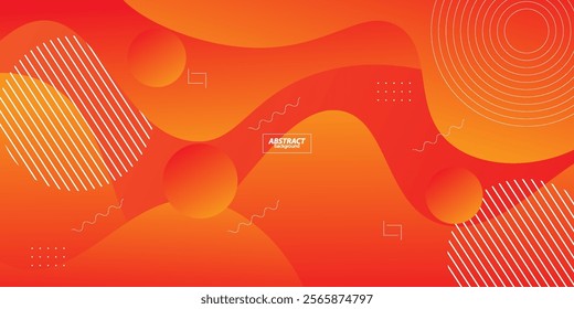 Abstract bright orange wavy background with dynamic shape design and simple pattern. Vector Eps10
