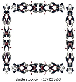 Abstract bright ornament frame vector illustartion from doodle can be used for wallpaper, web page background or surface textures and text