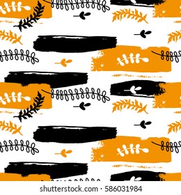 Abstract bright pattern with floral elements. Seamless pattern for fabric, paper and other printing and web projects.