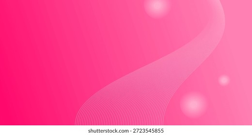 Fundo rosa brilhante abstrato com linhas onduladas suaves e efeitos de luz bokeh para convite de casamento romântico, marketing de produtos de beleza e papel de parede digital moderno.