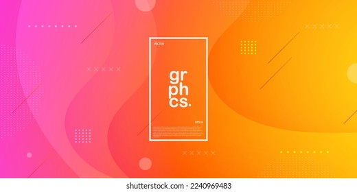 Abstract bright pink orange gradient illustration background with simple wave pattern. cool design.Eps10 vector