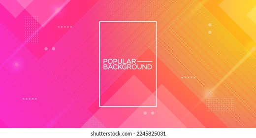 Abstract bright pink and orange vector template with simple lines pattern background.Simple design with colorful gradient. New design for ad, poster, banner.Eps 10 vector