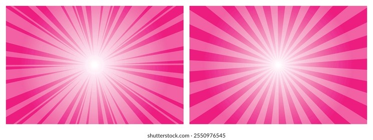 Abstract Bright Pink Sunburst Background. Editable Sunburst background, Sunburst, Sunbeam