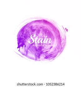 Abstract bright pink watercolor stain design