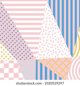 Abstract bright punchy pastel colors. Hipster trendy popular geometric.